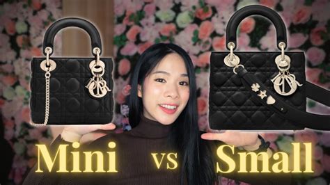 mini vs micro lady dior|lady dior small dimension.